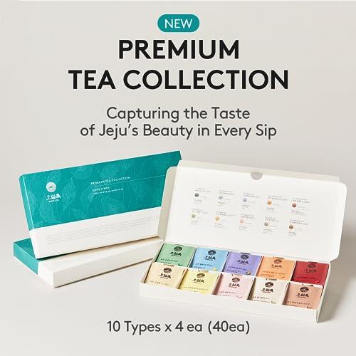 OSULLOC OSULLOC Premium Tea Collection (40 count, 10 flavors x 4 ea), Assorted Tea bag Sampler, Tea Gift sets for Tea lover, Self Care Gift Box, Premium Organic Pure & Blended Tea from Jeju