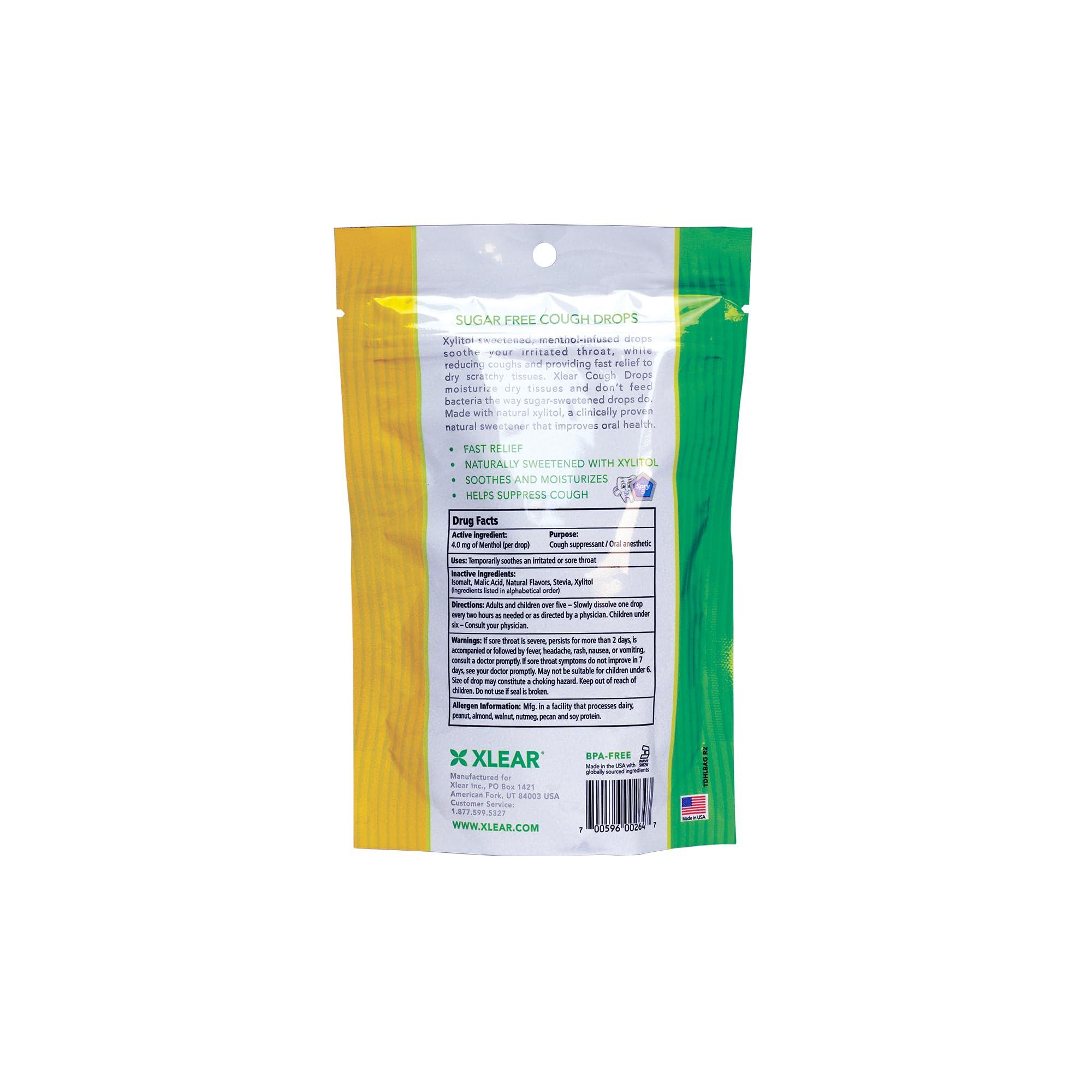 Xlear Xlear Xylitol Sugar Free Cough Drops for Adults and Kids, Dry Mouth Lozenges, Sugarless Sore Throat Lozenges, Natural Honey Lemon, 30 Count (Pack of 2)