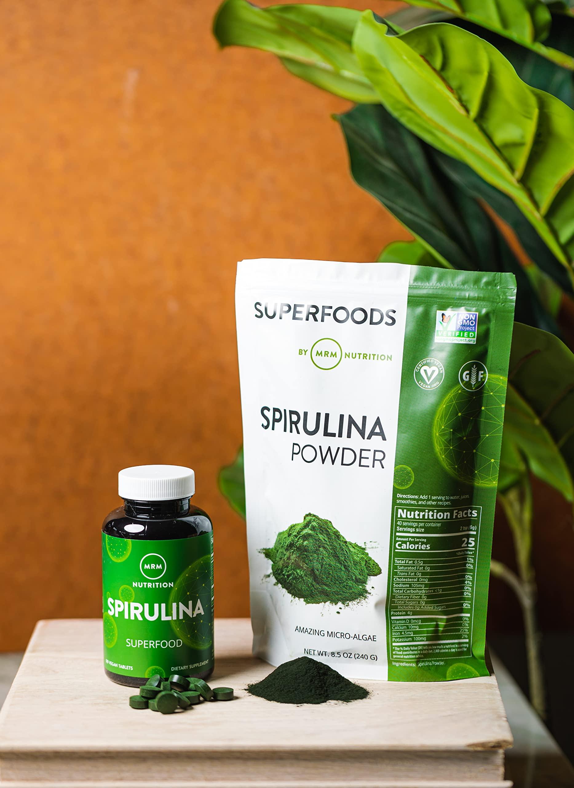 MRM MRM Nutrition Spirulina Powder | Superfood | Complete Plant Protein | Gluten-Free + Vegan | 40 Servings | 8.5 Ounce