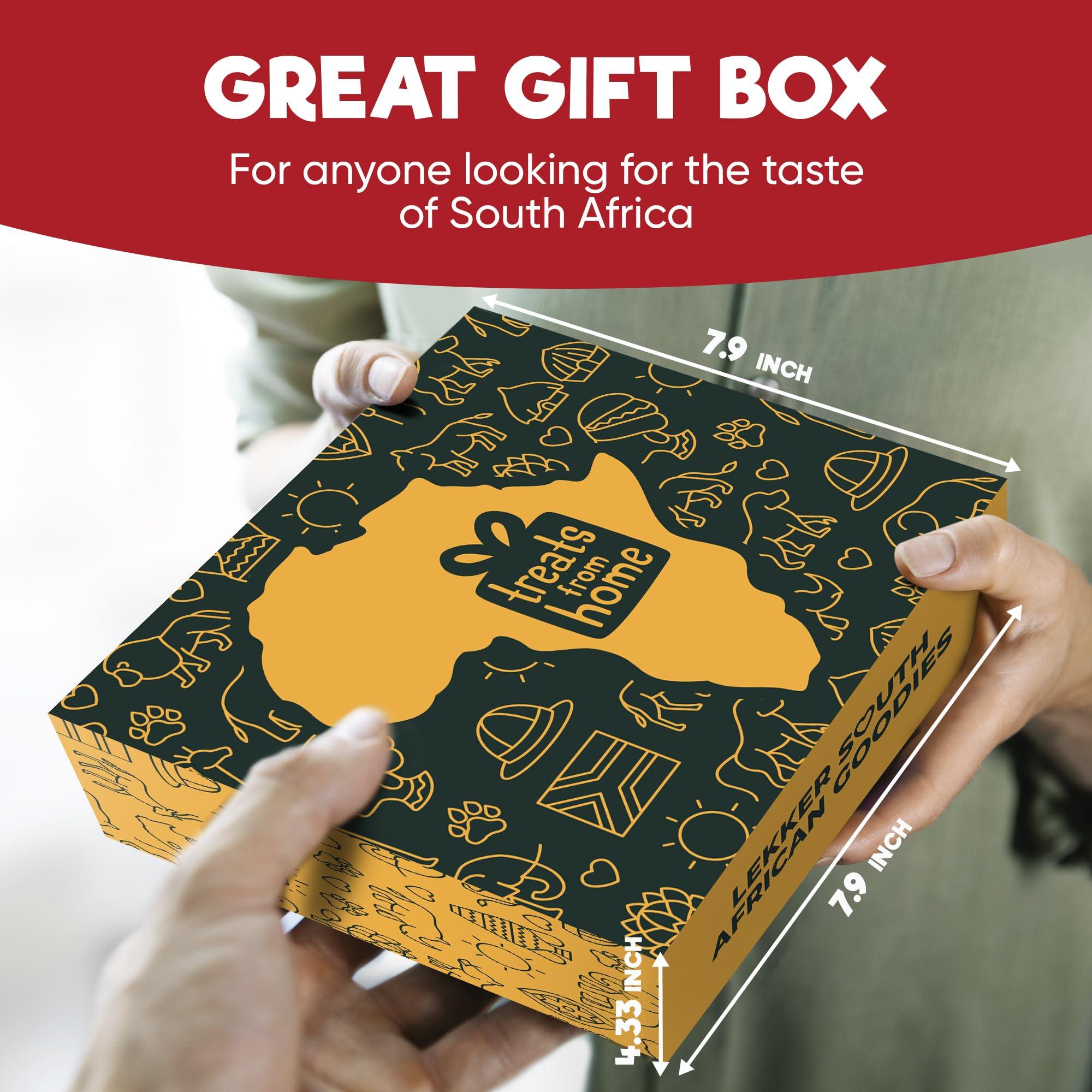 Happy Tucker Treats from Home South African Snacks Food Box | Authentic African Candies, Chocolate Bars, & Treats | Perfect Christmas Gifts Includes Ouma Rusks, Smarties, & More | Best South African Products Care Package for Gifting & Sharing - 36 Units