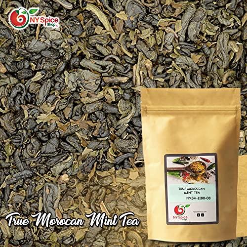 NY Spice Shop NY Spice Shop Moroccan Mint Tea - Herbal Tea Loose Leaf - Premium Mint Green Tea - Brews 100 Cups - Naturally Flavored Morracan Tea Blend Pure Bulk Morracan Chai 8 Ounce