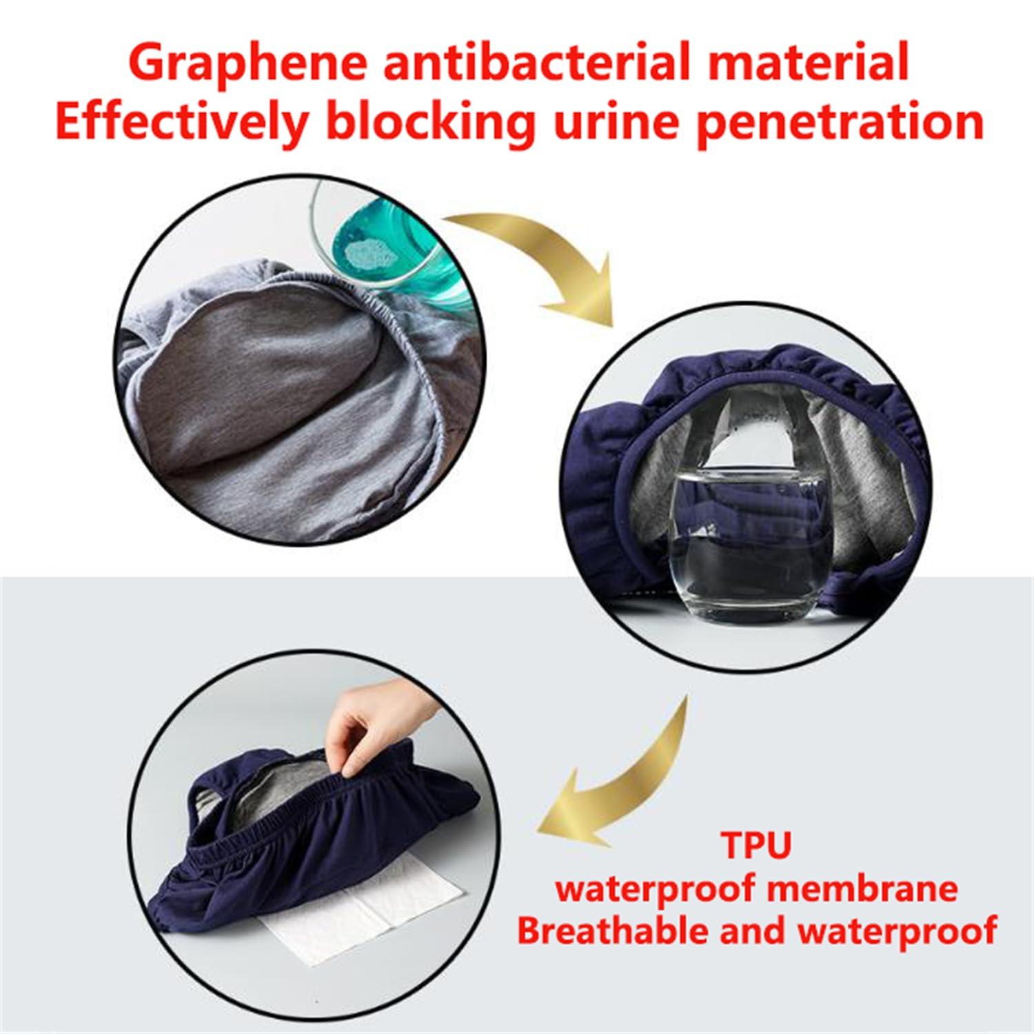 Generic Washable Incontinence Underwear Heavy Leakage for Men, leakproof incontinence underwear for women washable plus size (Gray,2XL)