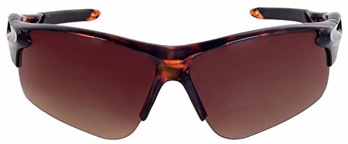Mass Vision Mass Vision The Athlete Polarized Lightweight Sport Wrap Bifocal Reading Sunglasses for Men and Women (2 Pair Black/Tortoise, 3.0, multiplier_x)