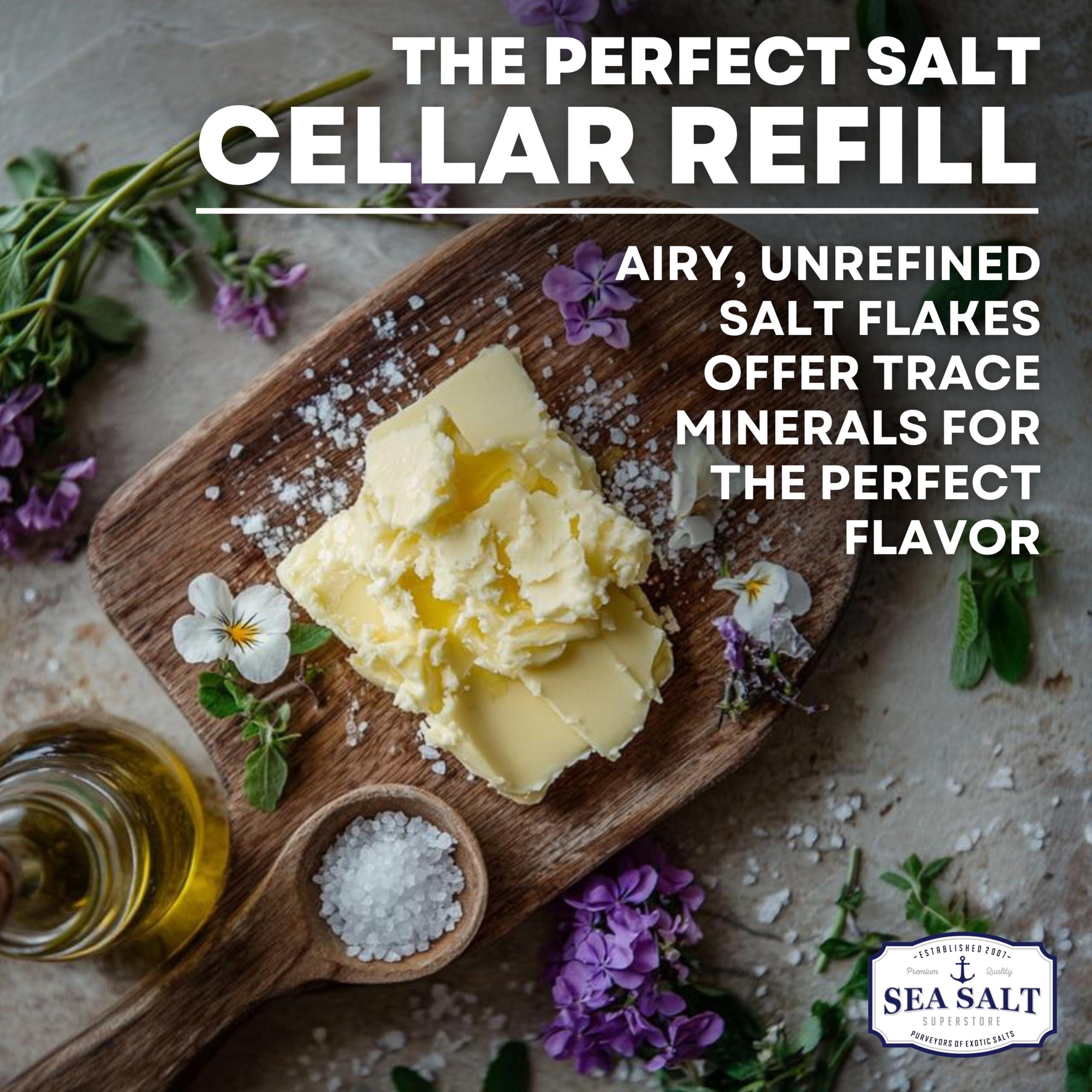 Sea Salt Superstore Flaky Sea Salt, Hand Harvested Sea Salt Flakes, Baja Fleur de Sel Flake Salt, Gourmet Finishing Flaky Salt for Baking and Cooking, 7 oz Bag, Sea Salt Superstore