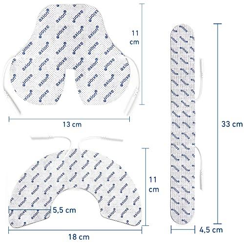 Axion Axion Adhesive Electrode Set Ideal Shape for TENS Therapy on The Neck, Back and Shoulders with 5 Electrode Pads | Reusable Self-Adhesive Electrodes for TENS Units