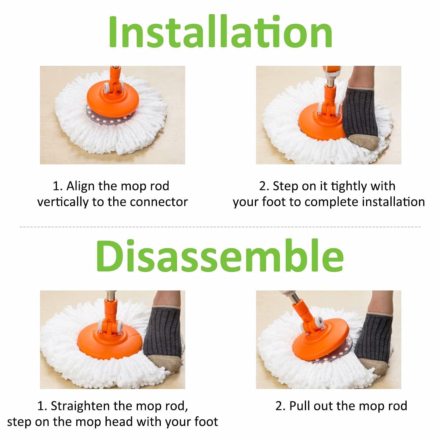 ANBOO Mop Head for Hurricane Spin Mop Microfiber Mop Head for 360°Spin Magic Mop Refills Round Standard Size Mop Pads 4 Packs