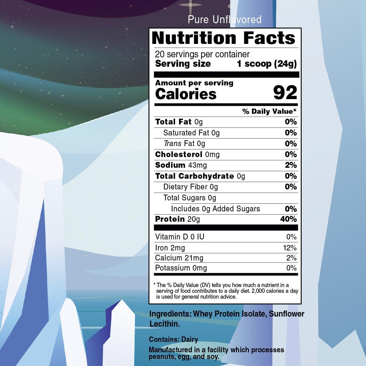 Bariatric Eating Bariatric Eating Inspire Pure Unflavored 20g Whey Protein Isolate Powder (20 Servings)