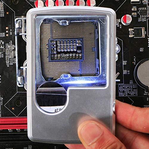 Zjnhl JIANLIZI Vision aid - Magnifying glass Square Magnifying Glass with LED Lamp Pocket Mini Card Type Magnifier 3X 6X HD Lens for Old Man Book Reading Jewelry Identification Watches DIY Crafts Carving