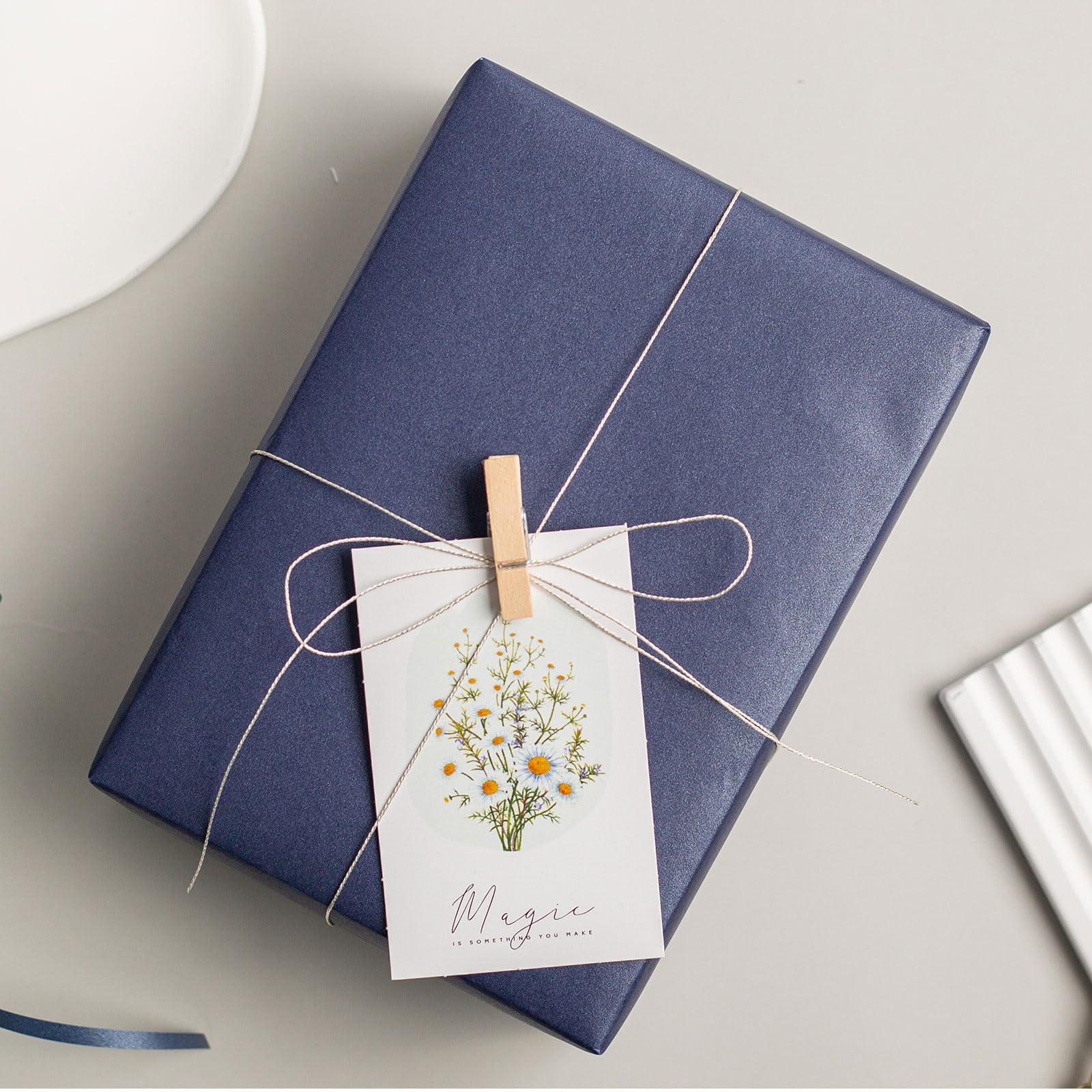 Retrify Retrify Navy Blue Gift Wrapping Paper Roll, Large Pearl Shine Solid Color Packing Paper for Birthday, Graduation, Christmas, New Year\'s Eve - 17 Inches x 32.8 Feet