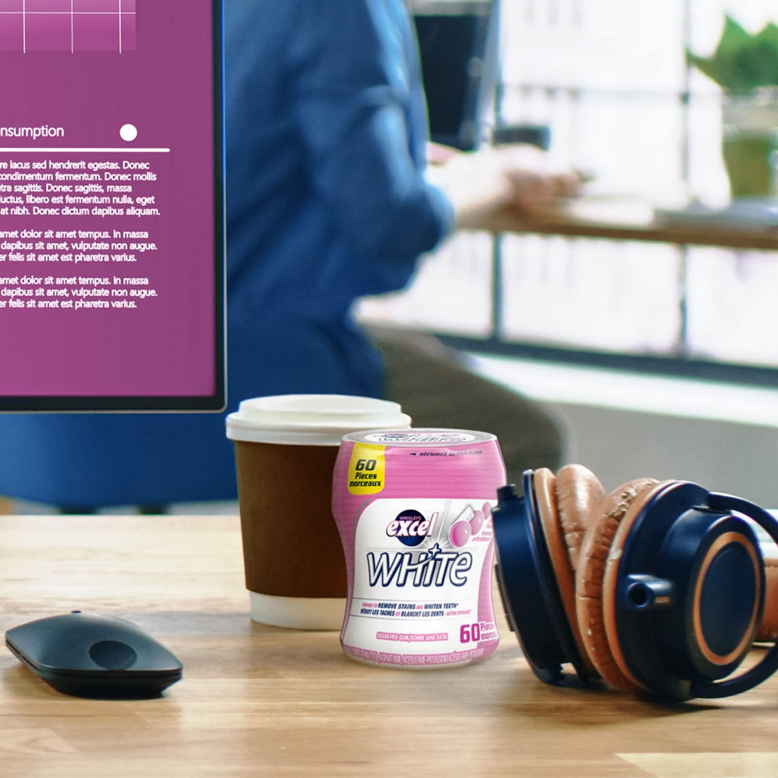 Excel White Excel White Sugar-Free Gum,Bubblemint, 60pc Bottle,6ct{Imported from Canada}