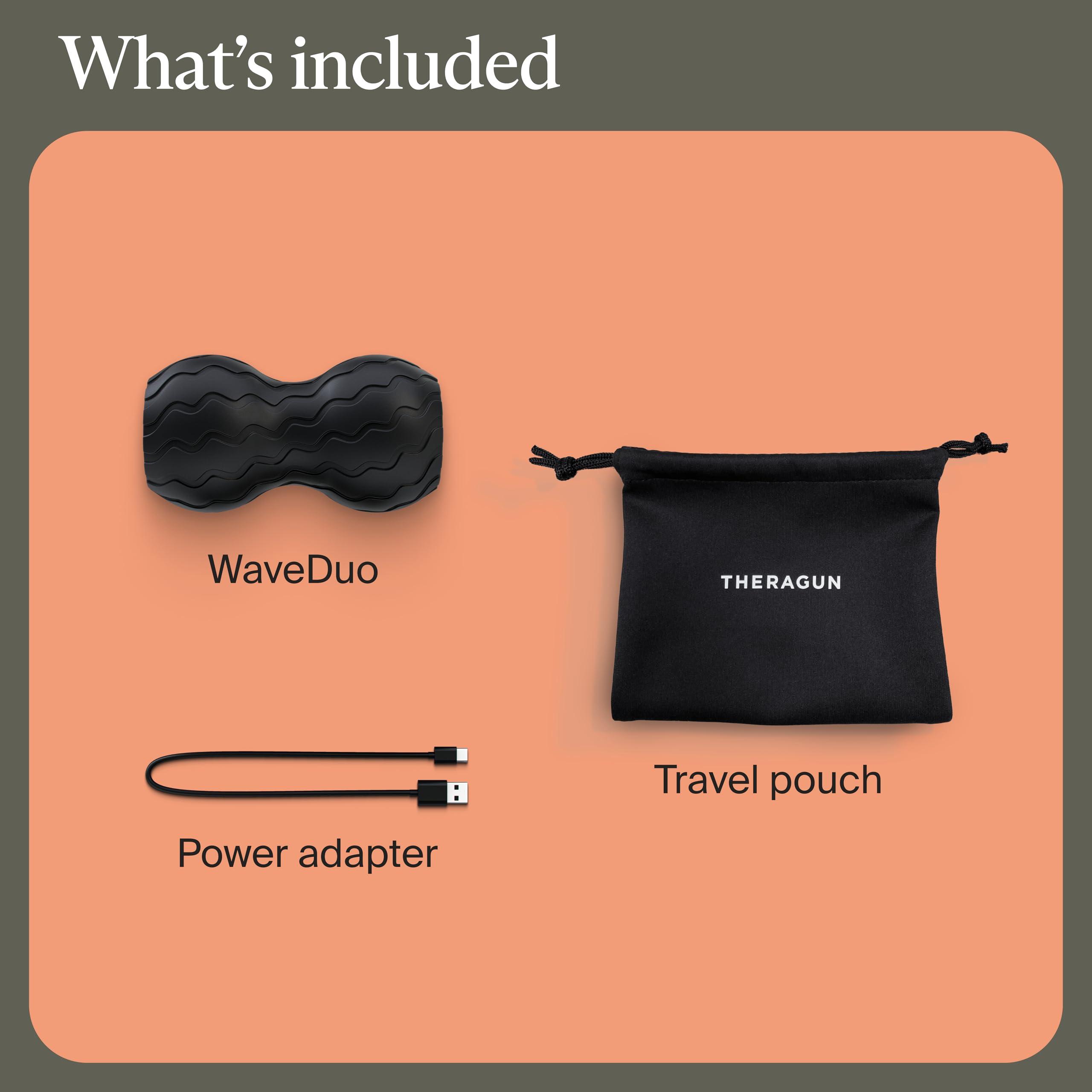 TheraGun Therabody Wave Series Wave Duo - Ergonomically Contoured Foam Roller. Bluetooth Enabled Muscle Roller for Your Back, Neck & Spine with 5 Customizable Vibration Frequencies in Therabody App