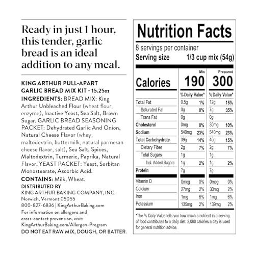 King Arthur King Arthur Baking Company Pull-Apart Garlic Bread Mix Kit 15.25 oz., Baking Mix - Ready in 1 hour