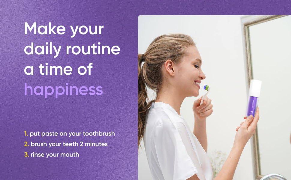 ZenHarbor Purple Toothpaste for Teeth Whitening, Purple Color Corrector Teeth Whitening Booster Toothpaste, Purple Whitening Toothpaste, Teeth Whitener, Tooth Stain Removal