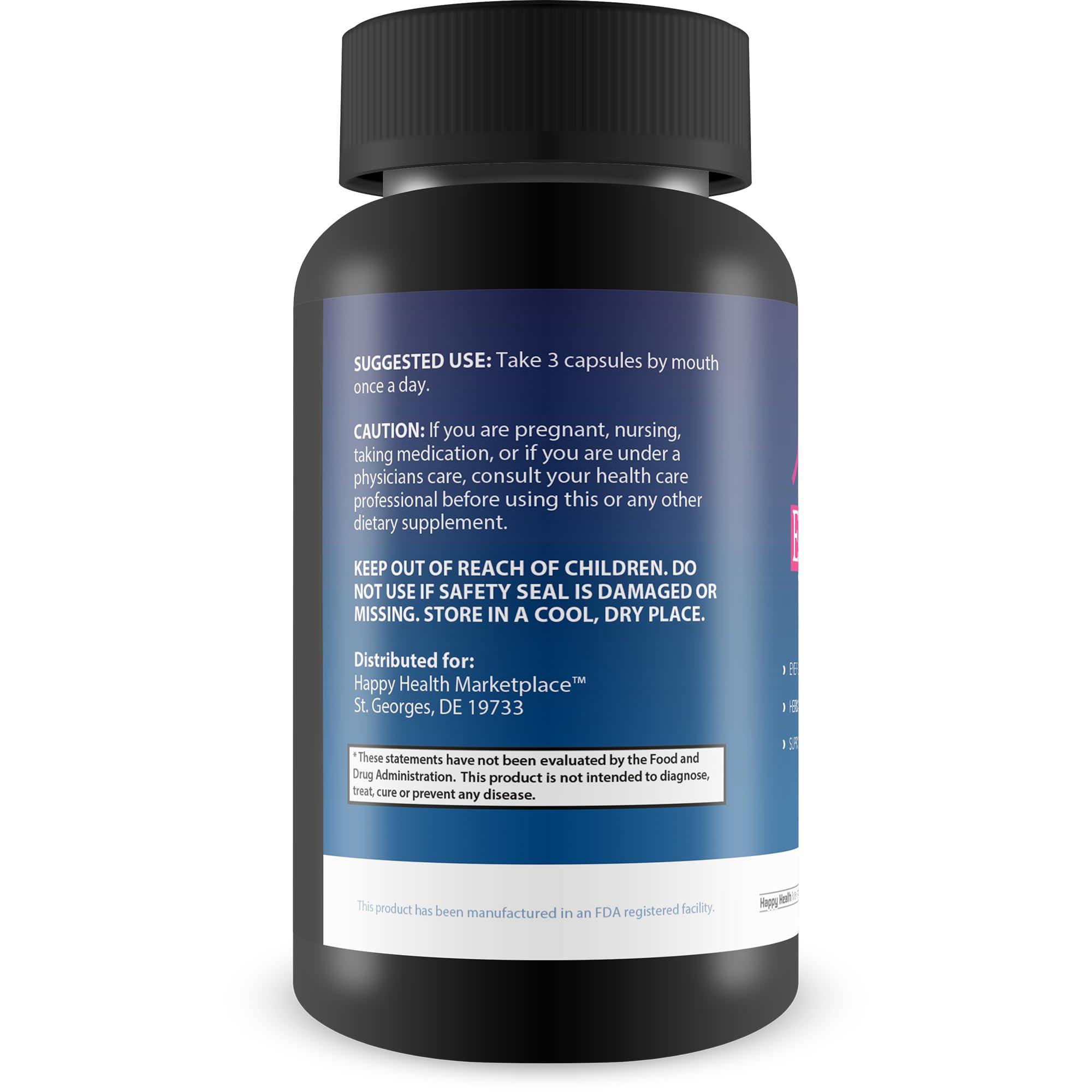 Happy Health Marketplace Eye Support Eye Fortin Pro - Our Best Eye Pills for Vision - Eye Care Supplements Healthy Vision Supplement - Herbal Vision Supplements for Adults - Pro Eyefortin Supplement Eye Support Vitamins