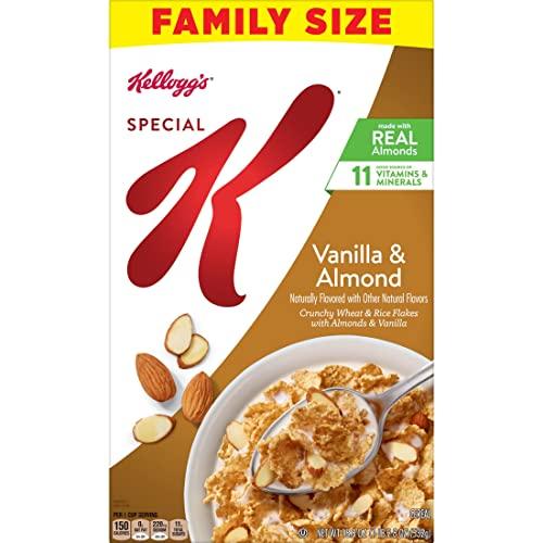 Special K Special K Breakfast Cereal, 11 Vitamins and Minerals, Made with Real Almonds, Family Size, Vanilla and Almond, 18.8oz Box (1 Box)