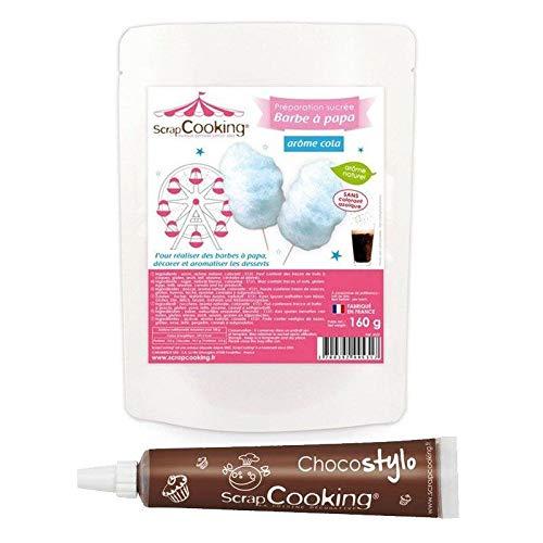 ScrapCooking Cotton candy preparation Blue + Edible chocolate pen