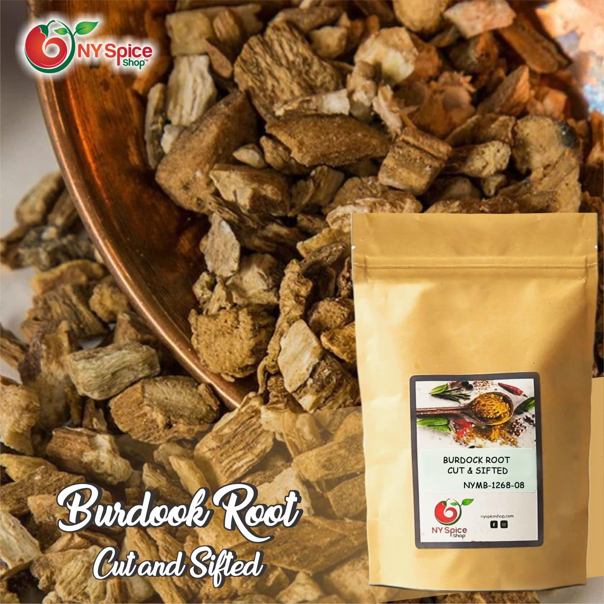 NY SPICE SHOP NY Spice Shop Dried Burdock Root Cut & Sifted - 8 Ounce Fresh Burdock Root for Burdock Root Herbal Tea - Burdock Root Extract - Herbal Burdock Root Herb - Burdock Roots - Arctium Lappa L. Roots
