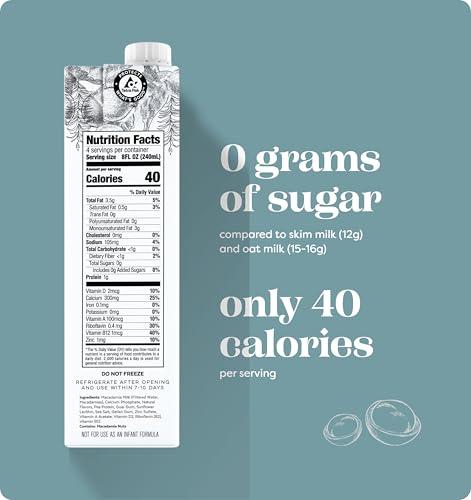 Milkadamia milkadamia Macadamia Milk - Unsweetened - 32 Fl Oz (Pack of 6) - Lactose Free, Vegan, Shelf Stable, Plant Based, Non Dairy, Dairy Free