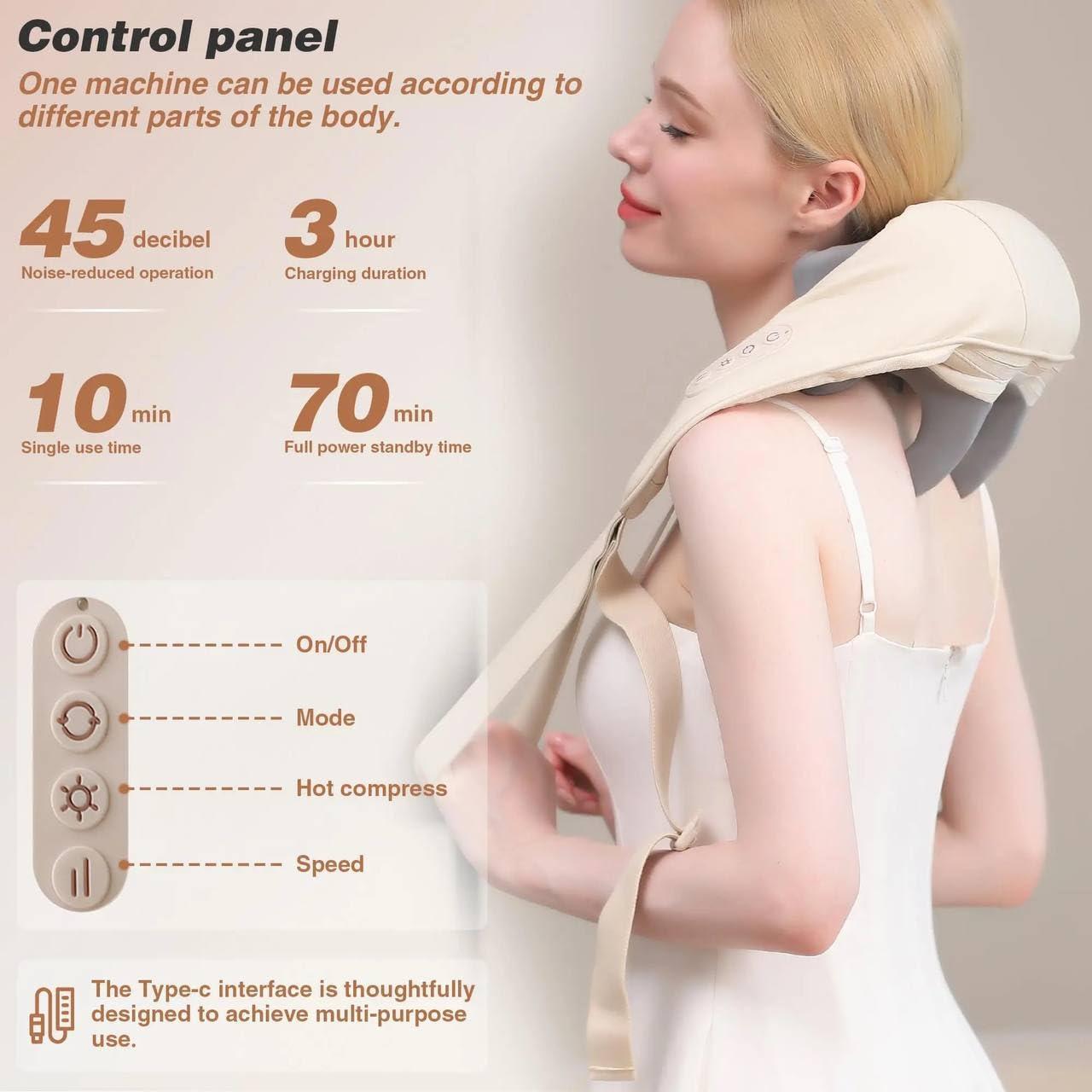 Shenzhen Qiaochengli Technology Co., Ltd. Generic Neck and Shoulder Massager A668 Mini S with Heat, Cordless Shiatsu 4D Deep Tissue Kneading Massage for Muscle Pain Relief, Massage Pillow for Neck, Back, Leg,Valentines Day Gift for Him/Her