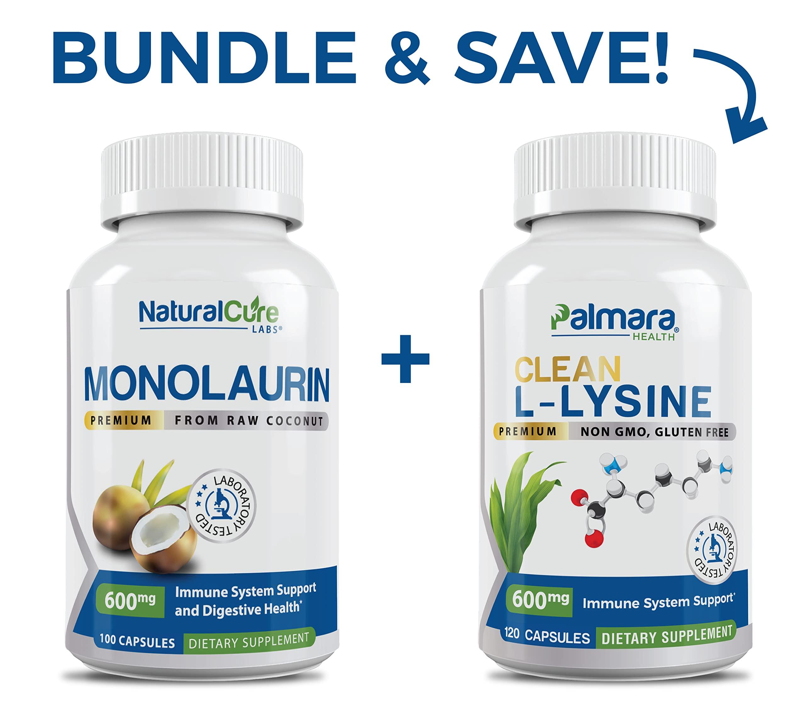 Natural Cure Labs Natural Cure Labs Bundle: Premium Monolaurin 600mg + Clean L-Lysine 600mg