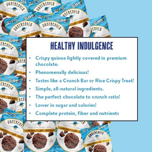 UNDERCOVER CHOCOLATE CO ZZSZRPMACV, UNDERCOVER Chocolate Crispy Quinoa Snack - DARK CHOCOLATE + SEA SALT - Gluten-Free, Nut-Free Bags, 2 Ounce (Pack of 8)
