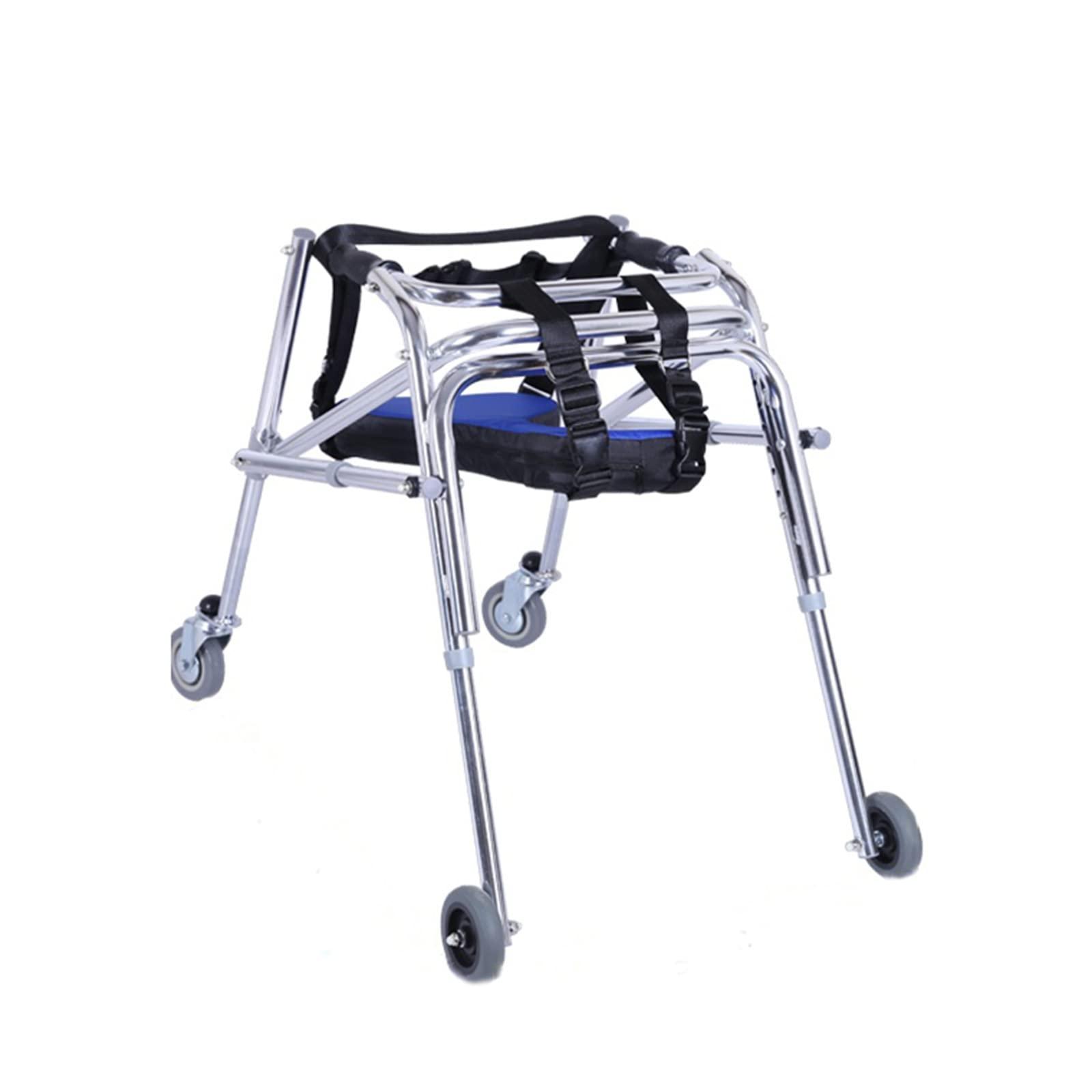 NYDCTHOM Folding Walker for Kids with Wheels,Aluminum Alloy Height Adjustable Walker, Lightweight Posterior Rollator Walker,Anti-Backward Size Kids Walker for Disabled Injured Rehabilitation Training