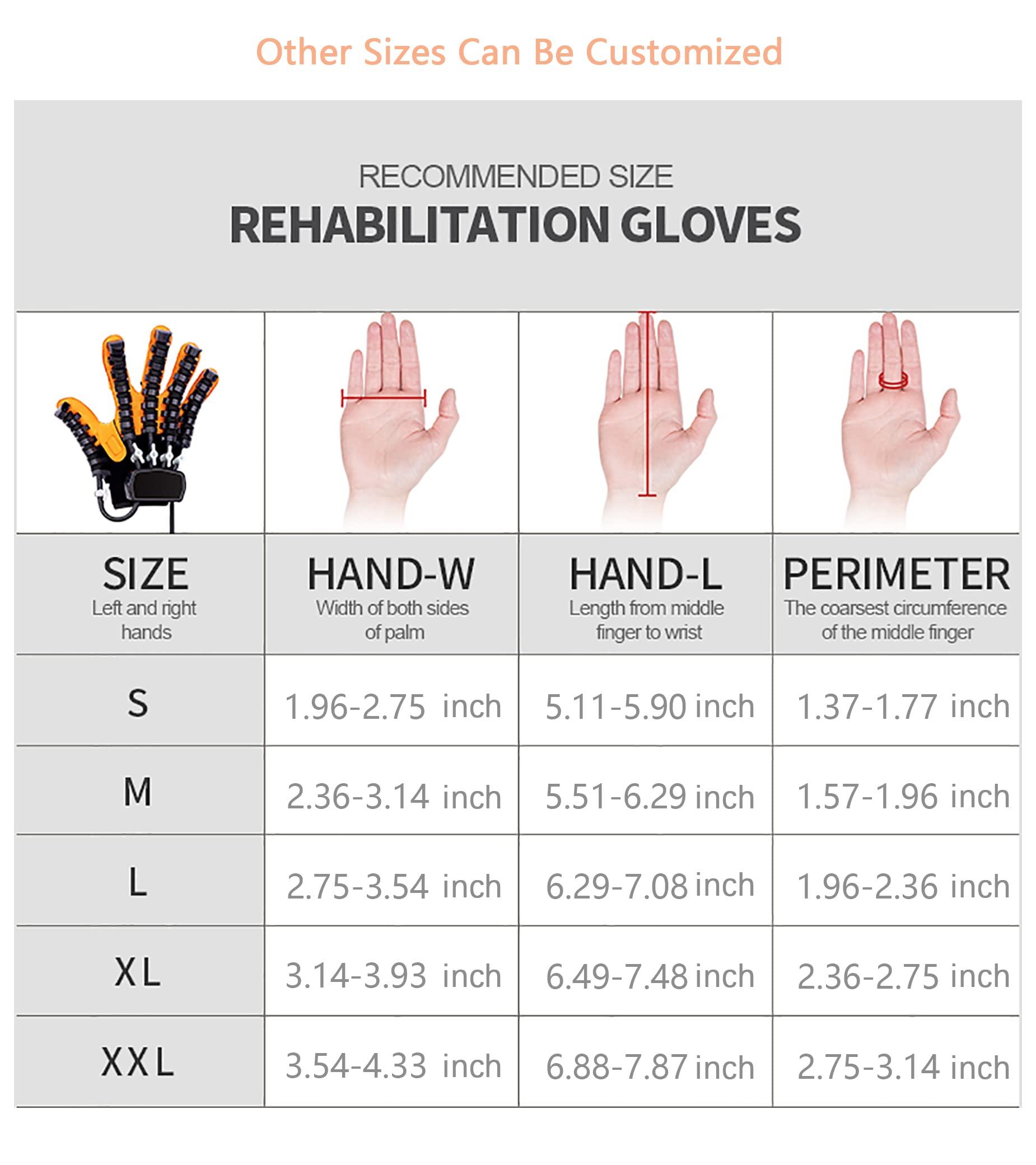 GXXZDN Rehabilitation Robot Gloves Upgrade Hemiplegia Hand Stroke Recovery Equipment with USB Chargeable and Strength Adjustment Stroke Recovery Equipment for Hand Orange (Left Hand L)
