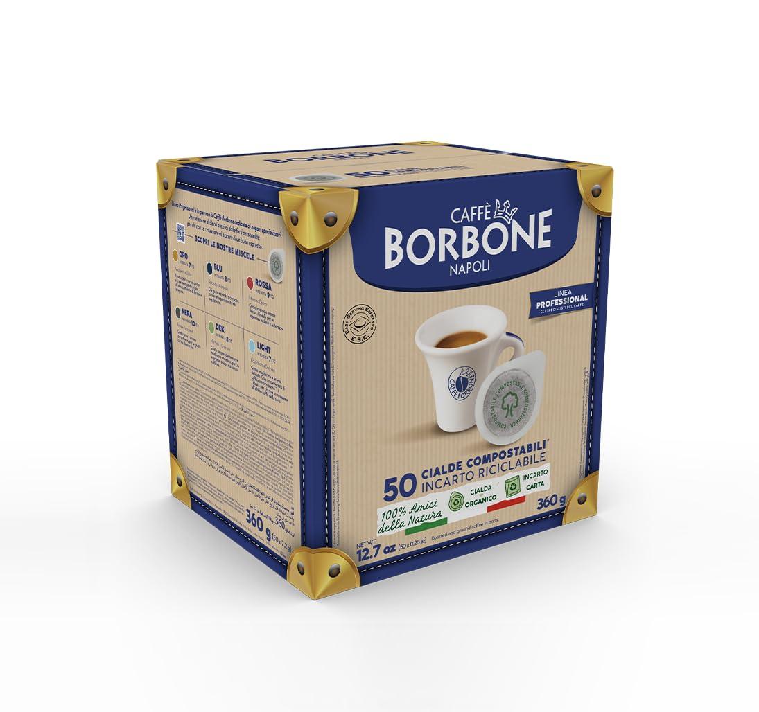 Caffè Borbone Caffe Borbone Espresso Paper Pods, Black Blend, Intense and Robust, Medium Roast ESE Pods, Authentic Italian Espresso - 50 Count