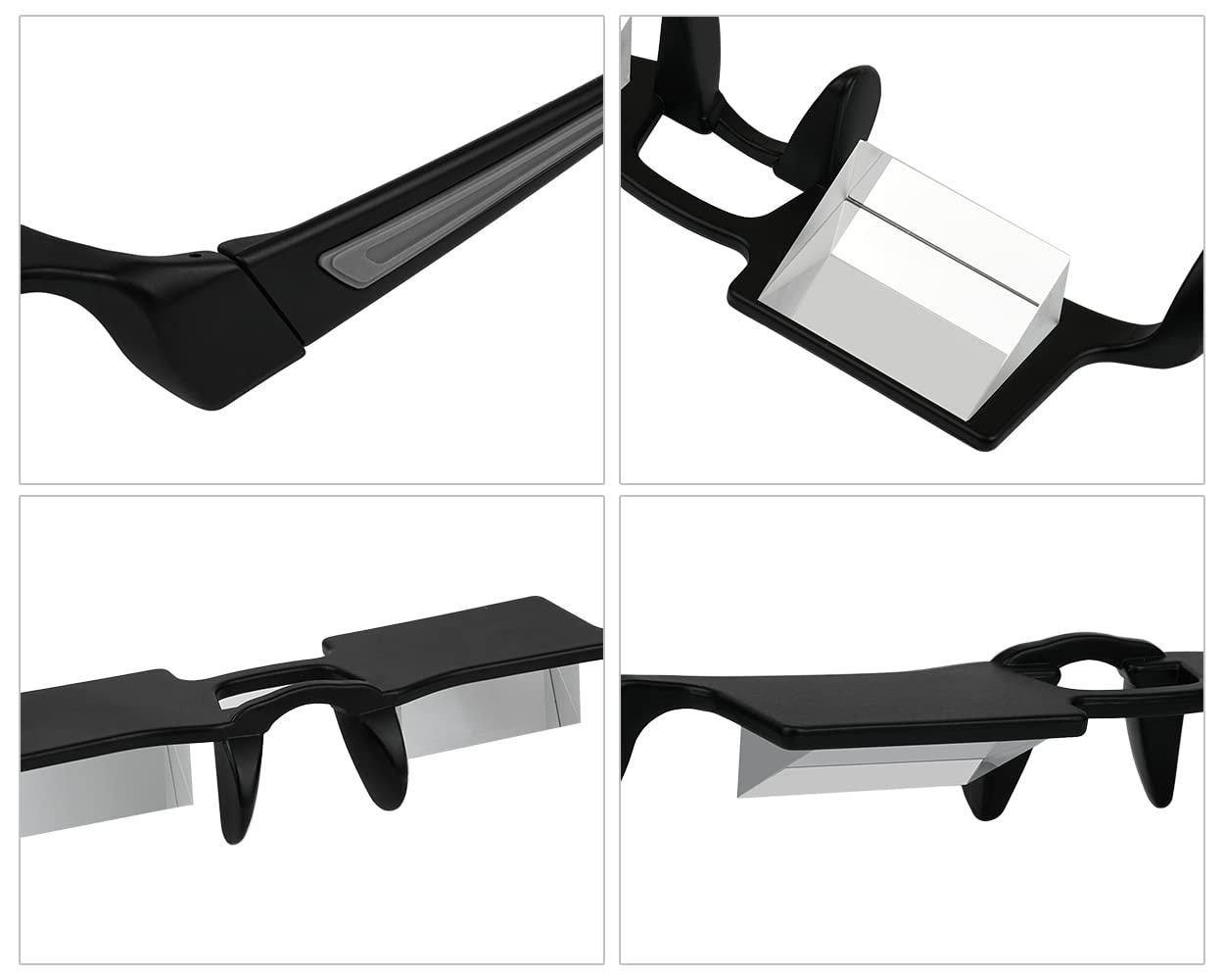 DS. DISTINCTIVE STYLE DS. DISTINCTIVE STYLE Lazy Glasses Prism 90 Degree Crochet Glasses Mirror Reading Glasses for Laying Down/Knitting (Lightweight Version for People without Glasses)