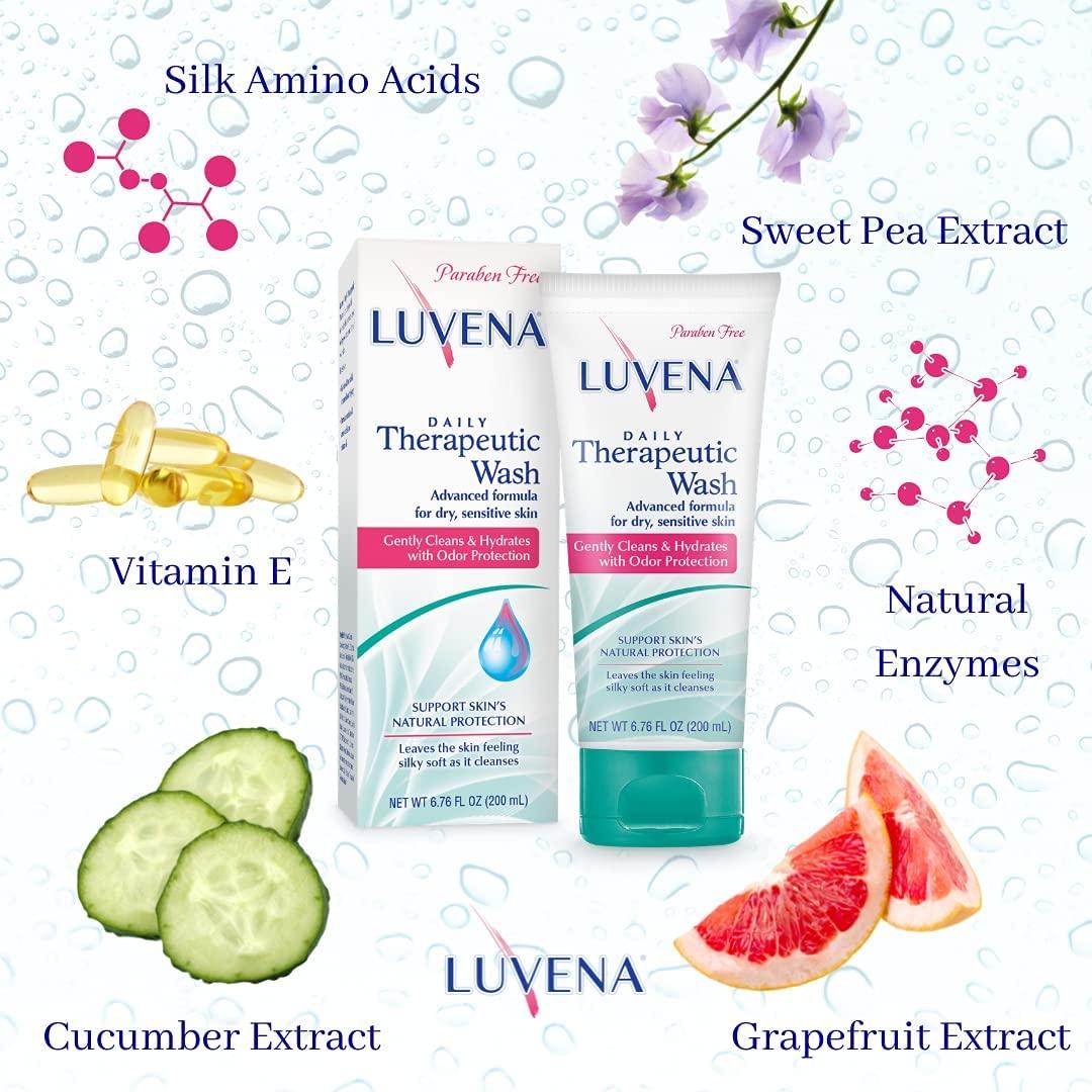 LUVENA Luvena Personal Wash - Intimate Wash for Women - Gentle Feminine Wash to Help Moisturize and Resist Odor - pH Balanced, Vitamin E, Paraben Free - Gynecologist Tested - Sweet Pea Scented - (6.76 oz)