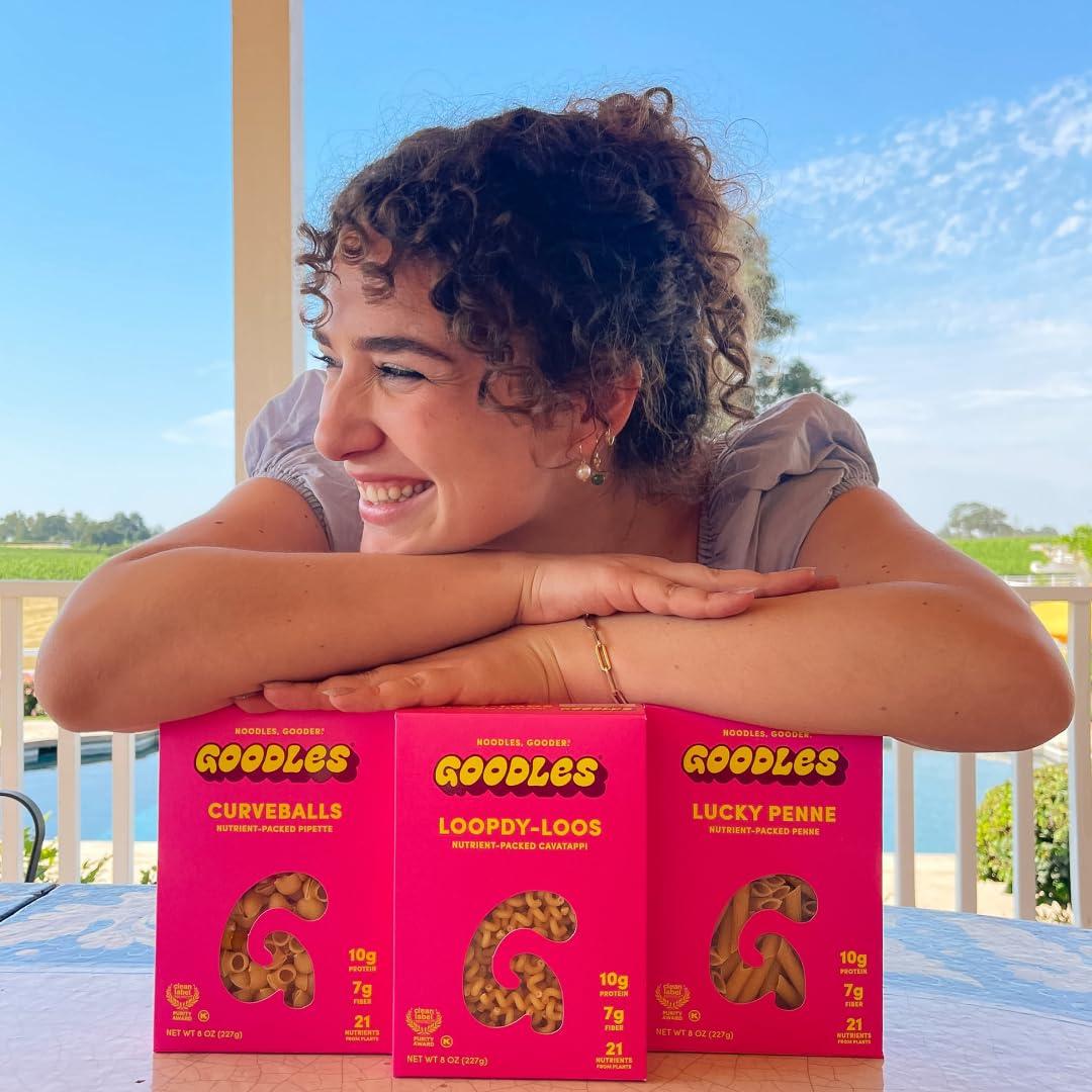 Goodles GOODLES Pasta Variety Pack 6 Pack, 8oz - 10g Protein, 7g Fiber with Prebiotics, 21 Plant-Based Nutrients | Kosher | Clean Label Certified