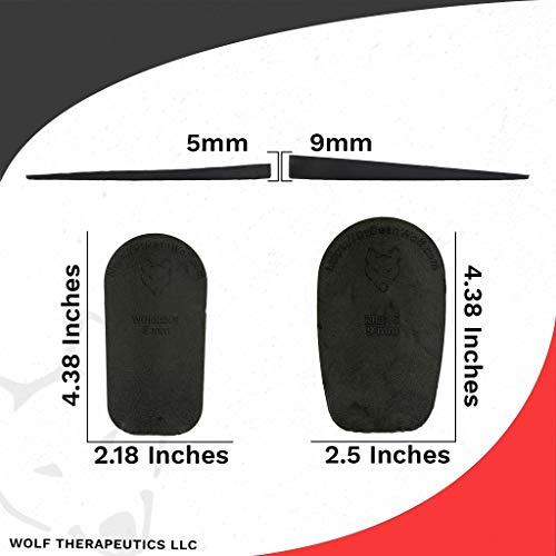 WOLF THERAPEUTICS Dr. Wolf Heel Lifts for Shoes: Men's 9mm Height Increase Insoles, Rubber Heel Inserts for Leg Length Discrepancy & Achilles Tendonitis Relief, Helps Relieve Hip, Knee, & Back Pain (2 Pack)