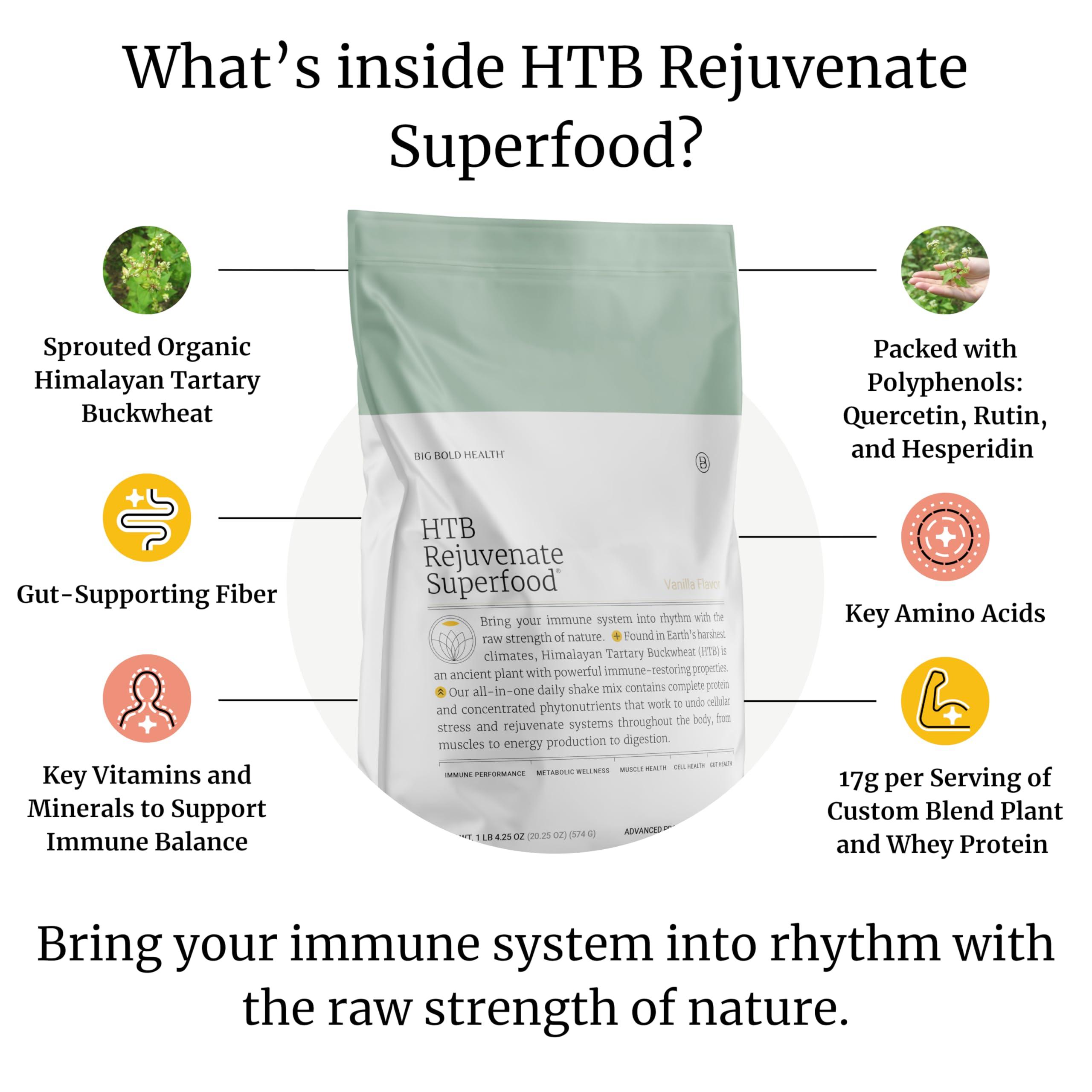 BIG BOLD HEALTH BIG BOLD HEALTH HTB Rejuvenate Superfood Advanced Protein Shake Mix- Superfood Protein Powder, Plant-Based Protein Shake for Immune Rejuvenation, French Vanilla Flavor