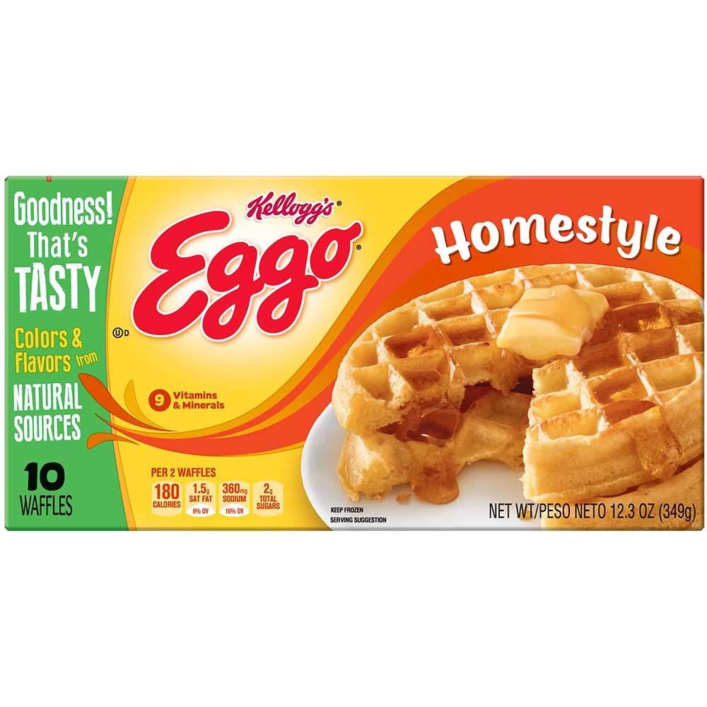 Kellogg's Kelloggs Eggo Homestyle Waffles, 12.3 Ounce -- 8 per case.