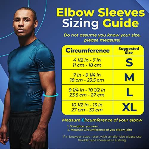 Sparthos Sparthos Elbow Compression Sleeves (Pair) – Tendonitis Elbow Brace Golfer's Tennis Elbow Support for Men and Women – Arm Injury Recovery & Prevention Biceps Triceps Joint Pain Relief (Beige-M)