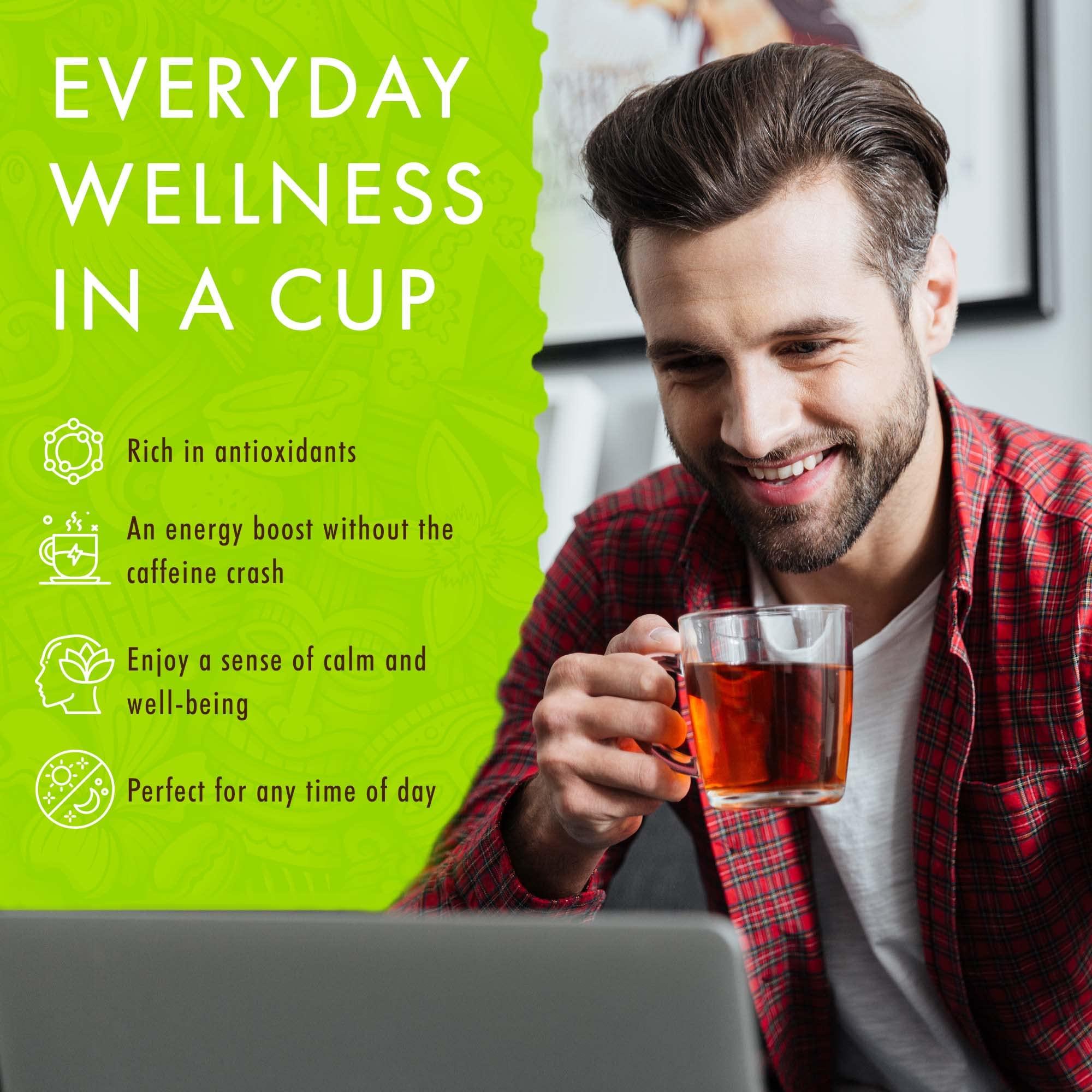 HAWAIIAN NATURAL TEA Hawaiian Natural Tea Passion Fruit Orange Flavored Organic Tea - Tropical Fruit Green Tea Blend with Black Tea - Perfect Daily Cup & Gift for Tea Lovers - 60 Tea Bags