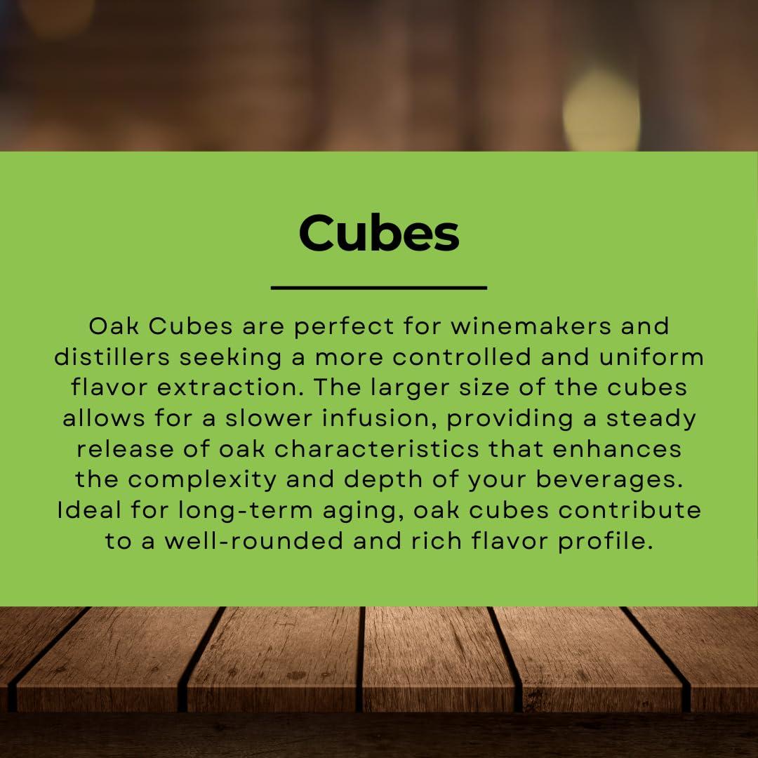 Oak Chips Inc. Oak Chips Inc. American Oak Cubes for Brewing - Heavy Toast - 10 lbs - Perfect for Aging Wines, Spirits, Beer, and More!