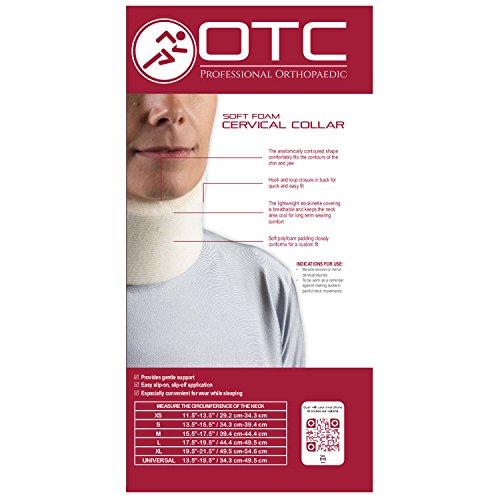 OTC OTC Cervical Collar, Soft Contour Foam, Neck Support Brace, Black Wide 3.5" Depth, Small