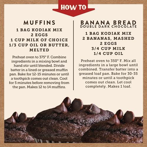 Kodiak Cakes Kodiak Cakes Power Bake Muffin Mix, Double Dark Chocolate, 14 Ounce (Pack of 6)