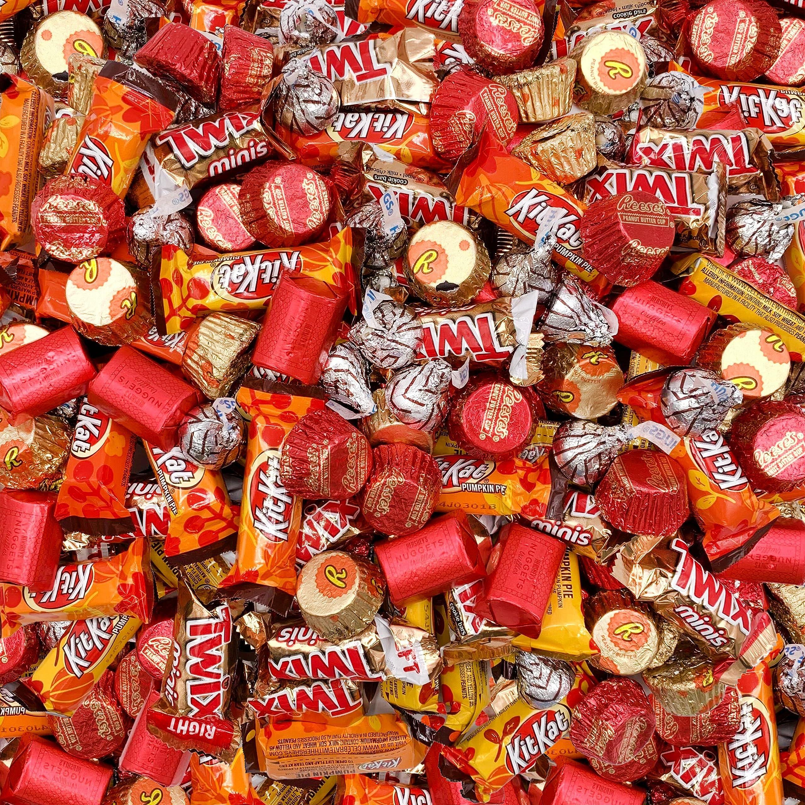 LAETAFOOD Halloween Chocolate Candy Variety Pack - Popular Brands Individually Wrapped Fall Mixed Delights (3 Pound Bag - Approx. 150 Count)