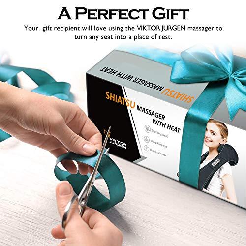 VIKTOR JURGEN VIKTOR JURGEN Christmas Gifts for Women & Men, Shiatsu Neck and Shoulder Massager with Heat Deep Tissue Kneading Sports Recovery Massagers for Back, Foot, Relaxation Gifts for Wife, Husband, Him, Her