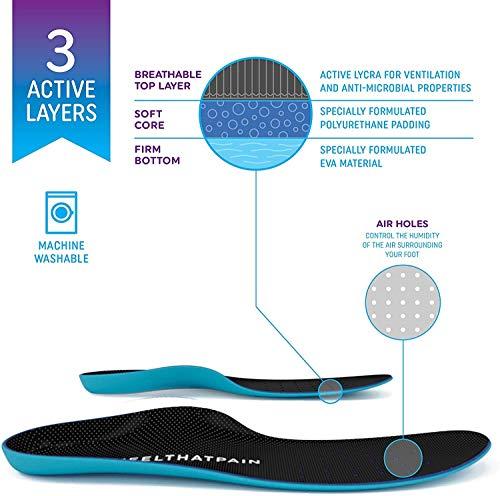 Heel That Pain Heel That Pain Gel Plantar Fasciitis Insoles, Medium (W 6.5-10, M 5-8) & Heel That Pain Plantar Fasciitis Insoles High Arch Sole Seats Foot Orthotic Inserts, Medium (W 8-8.5 and M 6.5-7)