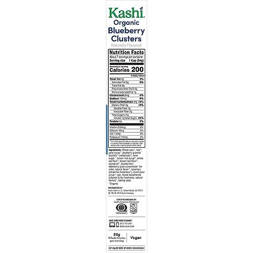 Kashi Kashi Cold Breakfast Cereal, Vegan, Organic Fiber, Blueberry Clusters, 13.4oz Box (1 Box)