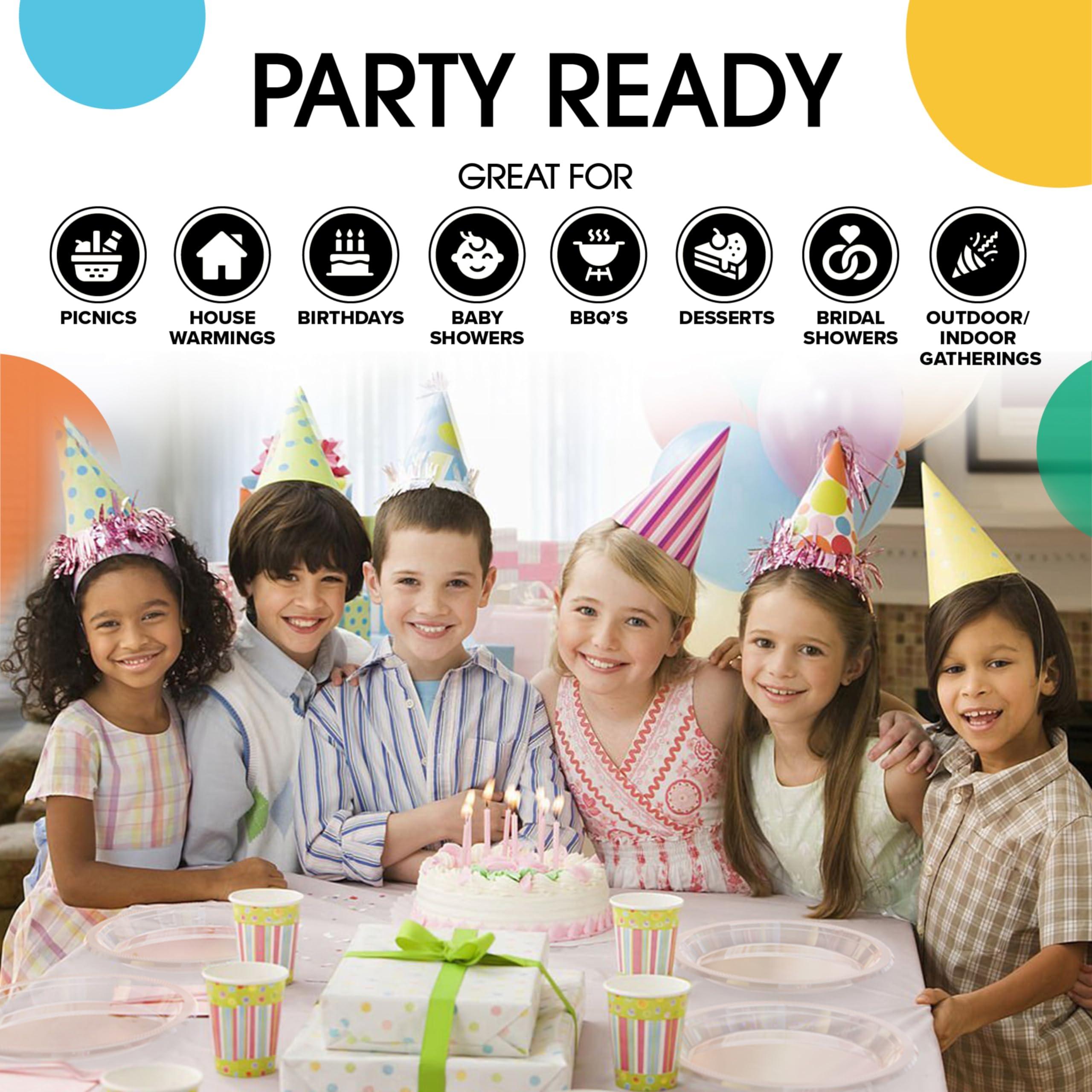 Exquisite Exquisite Clear Plastic Plates Disposable 7\" Clear Plastic Dinner Plates 50 Pcs Clear Disposable Plates Plastic Plates For Party Plates Disposable Heavy Duty 350 GSM Clear Plates For Party.