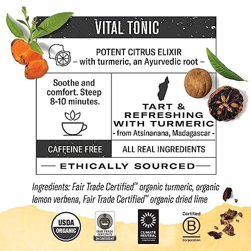 Numi Numi Organic Golden Tonic Turmeric Tea, 15 Tea Bags (Pack of 3) With Lemon Verbena & Lime, Caffeine Free, Packaging May Vary