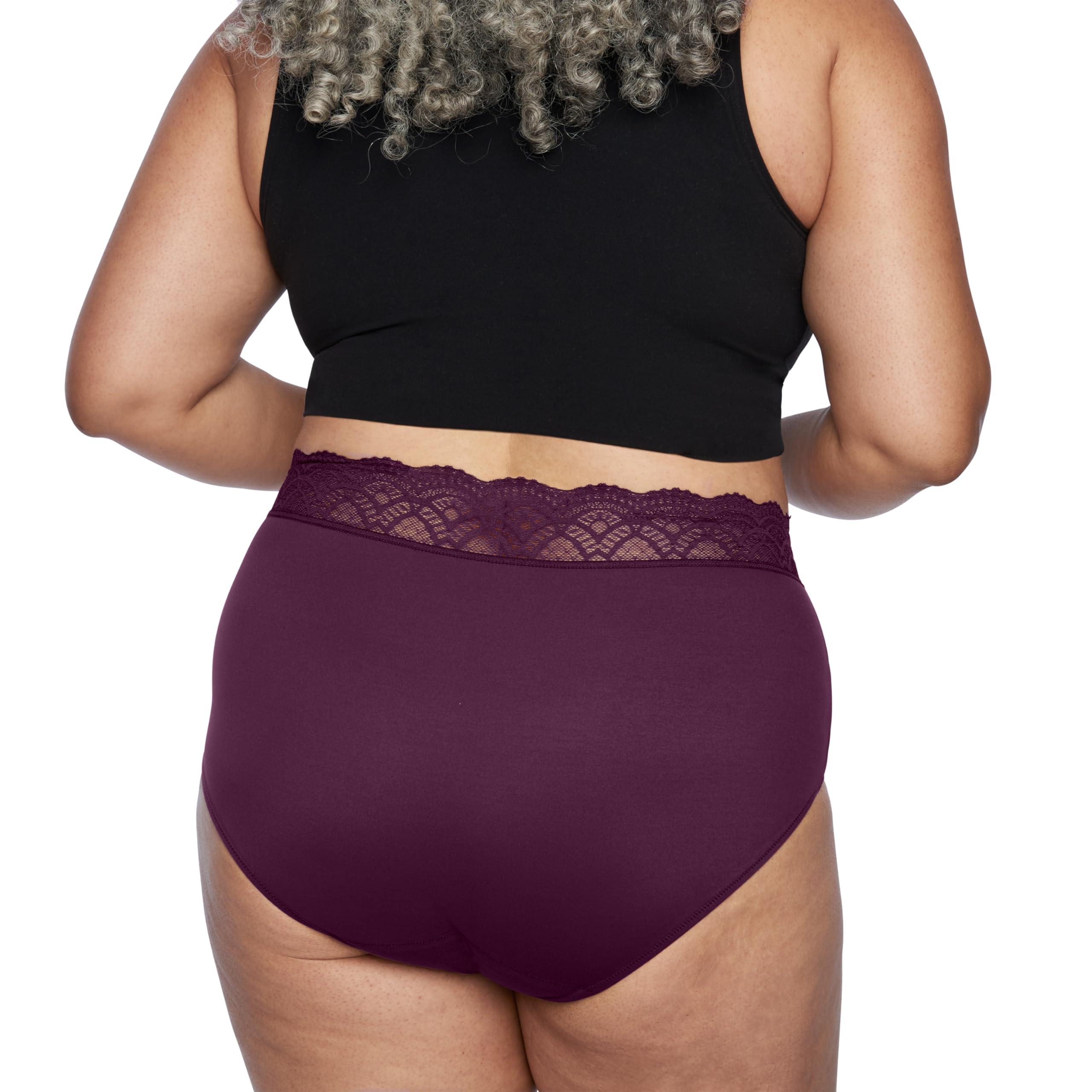 Thinx For All Leaks Thinx For All Leaks Hi-Waist Underwear, Holds up to 100ml or 6tbps or 1/4 Cup Worth of Liquid*, Light Absorbency Incontinence Underwear for Women, Feminine Care, BlackBerry, 5XL