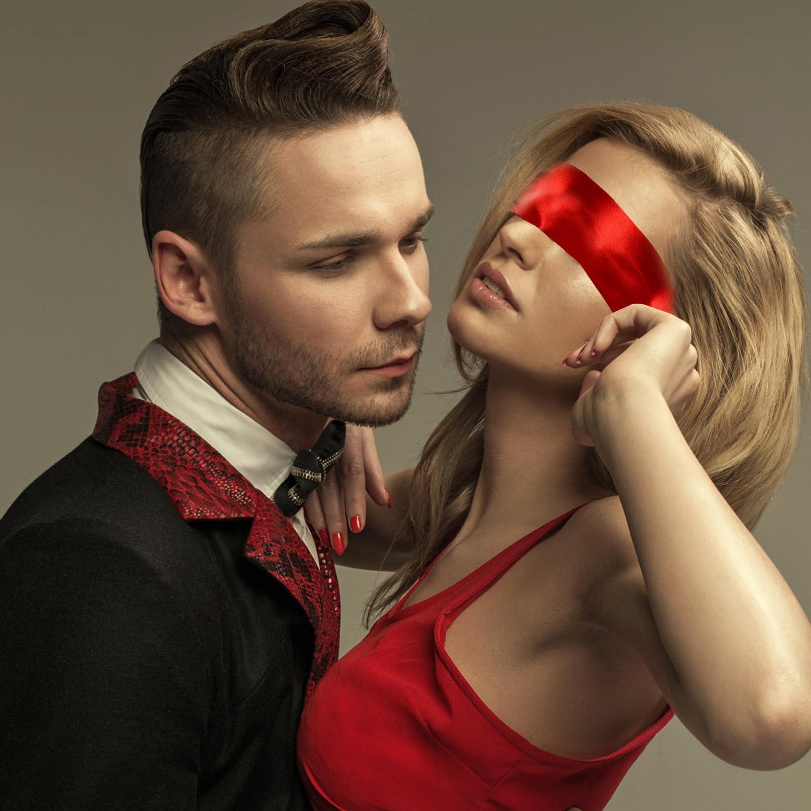 nrougdit 2 Pieces Satin Eye Mask,Sex Blindfold Soft Sleep Mask Adjustable Satin Blindfold Soft Satin Eye Covers Eye Mask Sexy Playsuit Lingerie AccessoriesTravel Nap Night Sleep Eye Mask