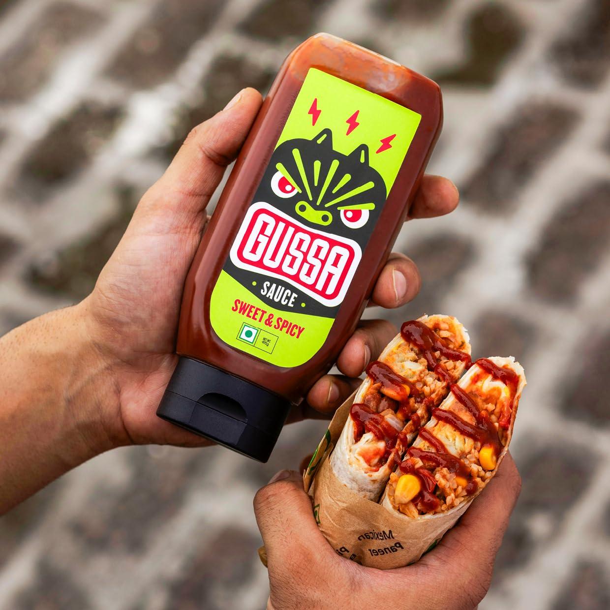 Gussa GUSSA Sauce 16 oz - Sriracha Style Sweet & Spicy Sauce - Perfect for Burgers, Wraps, Chicken Wings, Tacos, Salads, Noodles & More. Vegan, Non-GMO, No Preservatives, Gluten-Free, BPA-Free.