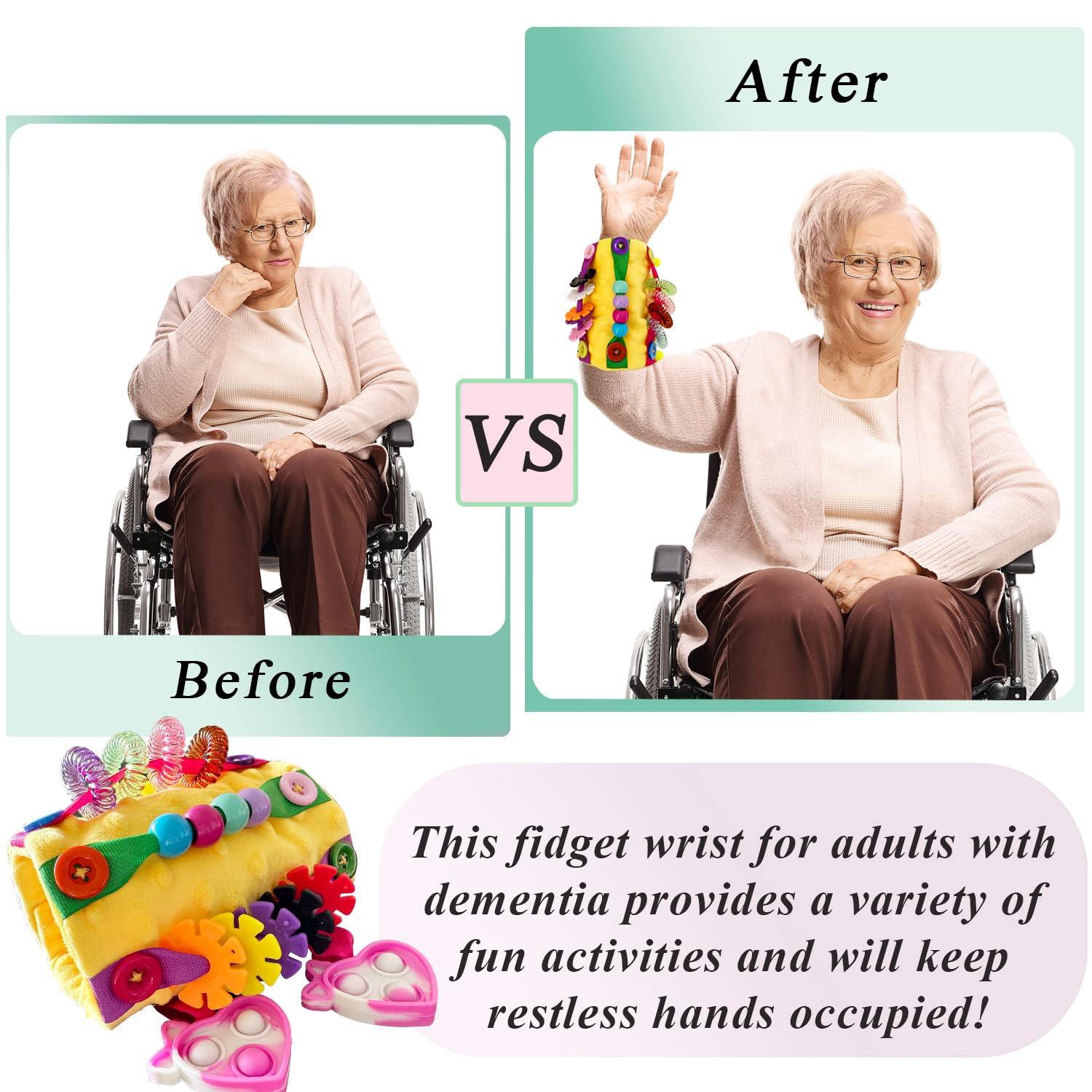 Okueejur Sensory Toys for Alzheimer Patients for Therapy and Anxiety Relief Autistic Dementia Sensory Toy Arm Pillow Fidget Wrist Cuff (Orange)