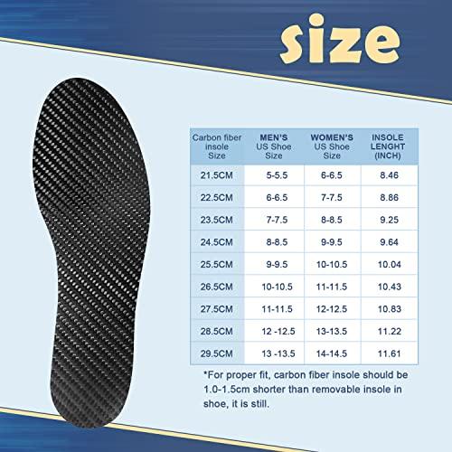Alfredx Carbon Fiber Insole 1 Pair for Pain Relief & Recovery. Very Rigid Orthotic Inserts Ideal for Reducing Foot Pain of Turf Toe, Arthritis, Alternative to Post Op Shoe(Women\'s Size 9, Men\'s 8)